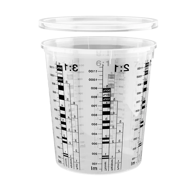ڑککن کے ساتھ 1370ML پی پی آٹوموٹو پینٹ مکسنگ کپ