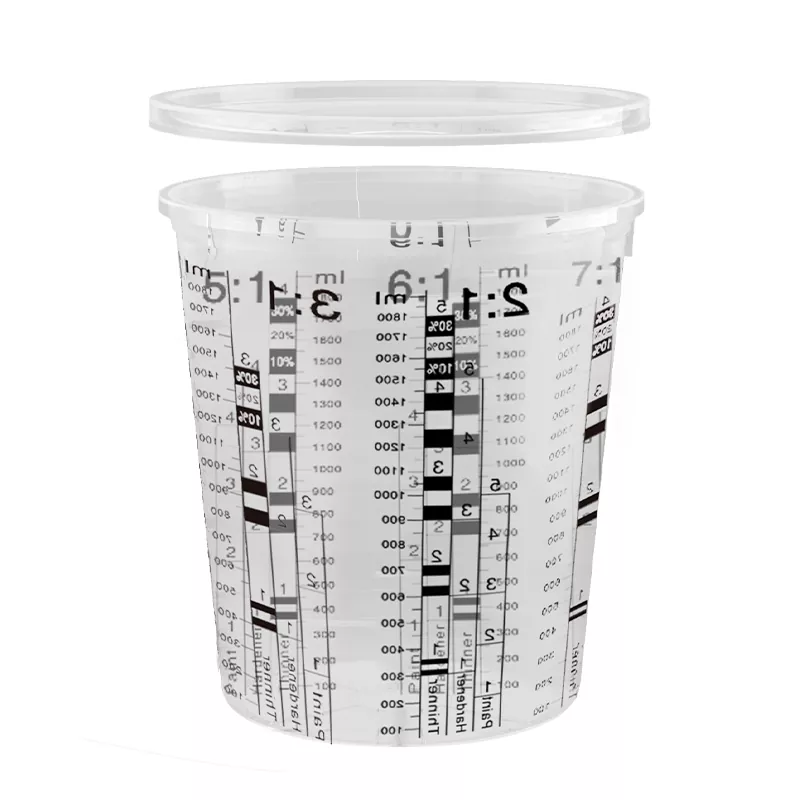 2250ML پی پی آٹوموٹو پینٹ مکسنگ کپ ڑککن کے ساتھ